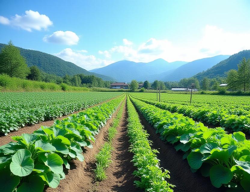 Organic medicinal herb garden in Japan
